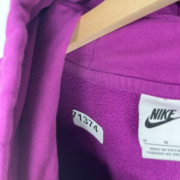 NIKE Hoodie Womens M Sportswear Club Fleece Pullover Cropped Sweatshirt Purple - Picture 16 of 16